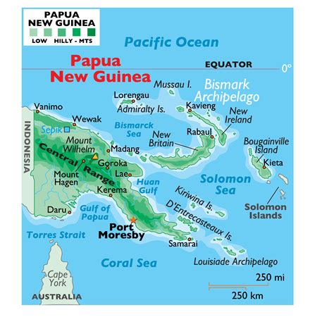 where is papua new guinea located on a map